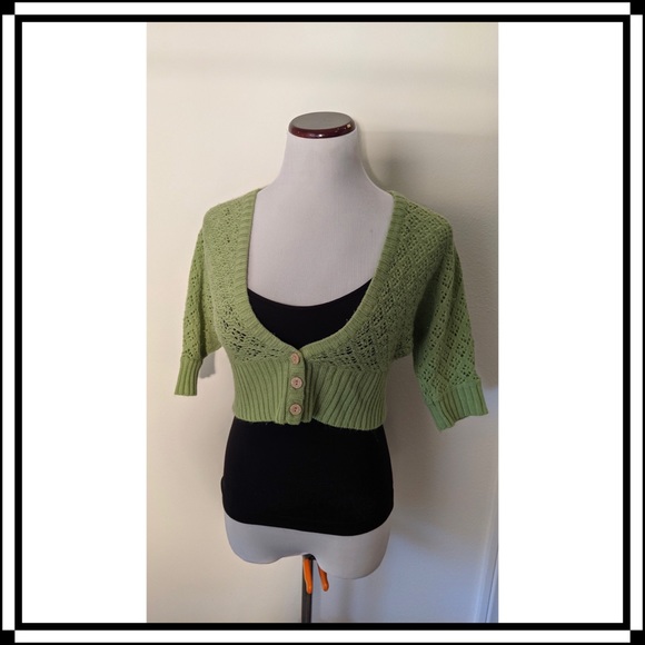 Next Era Sweaters - (3/$15)!!GUC! Super Cute Pea Green Shrug, Sz Small